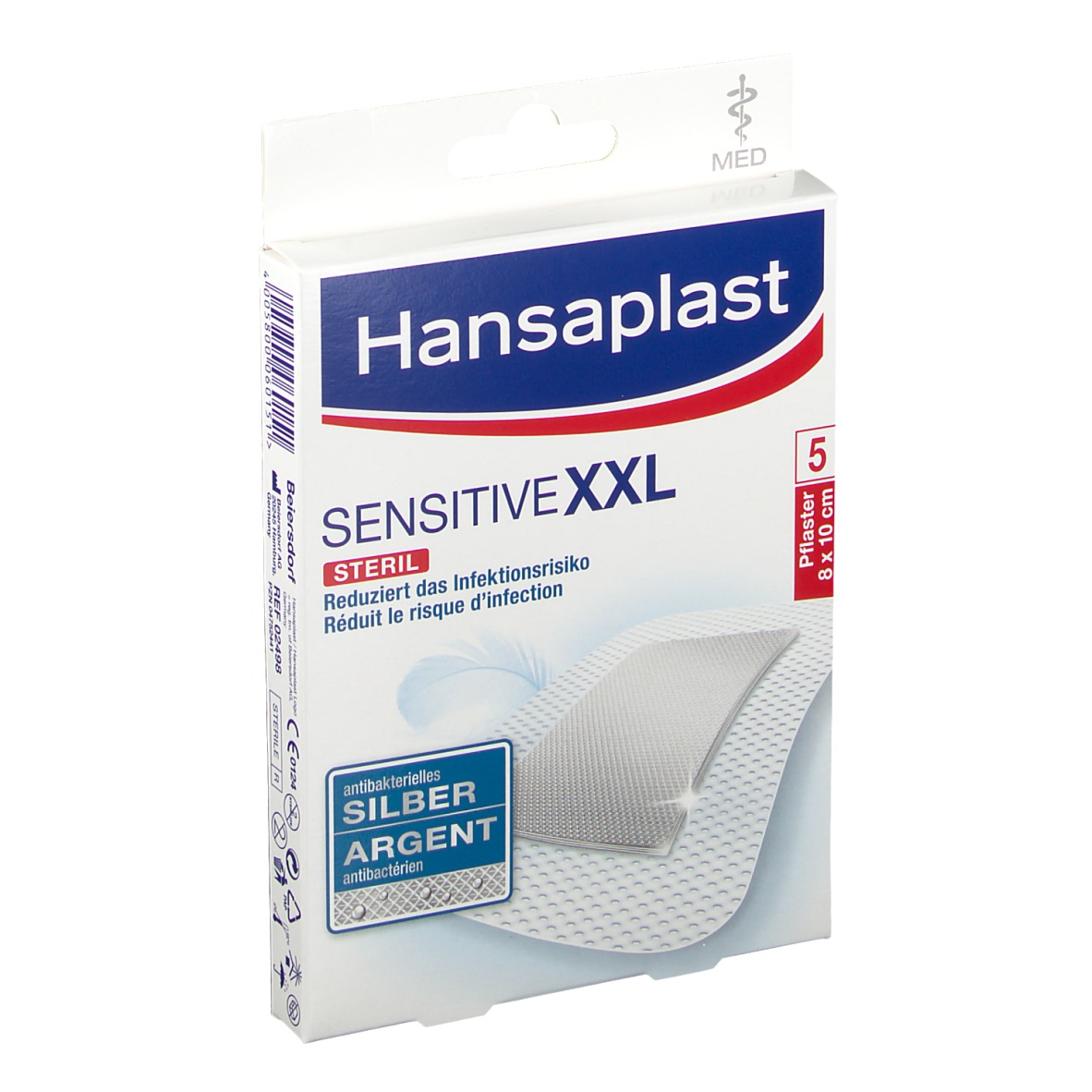 Hansaplast MED SENSITIVE Antibakteriell XXL 8 X 10 Cm Shop Apotheke At