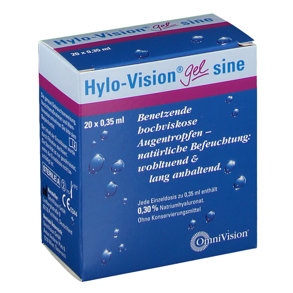 Gel HYLO-VISION Avec Pipettes Doses Uniques 21 Ml - Pour Les Yeux, Neuf