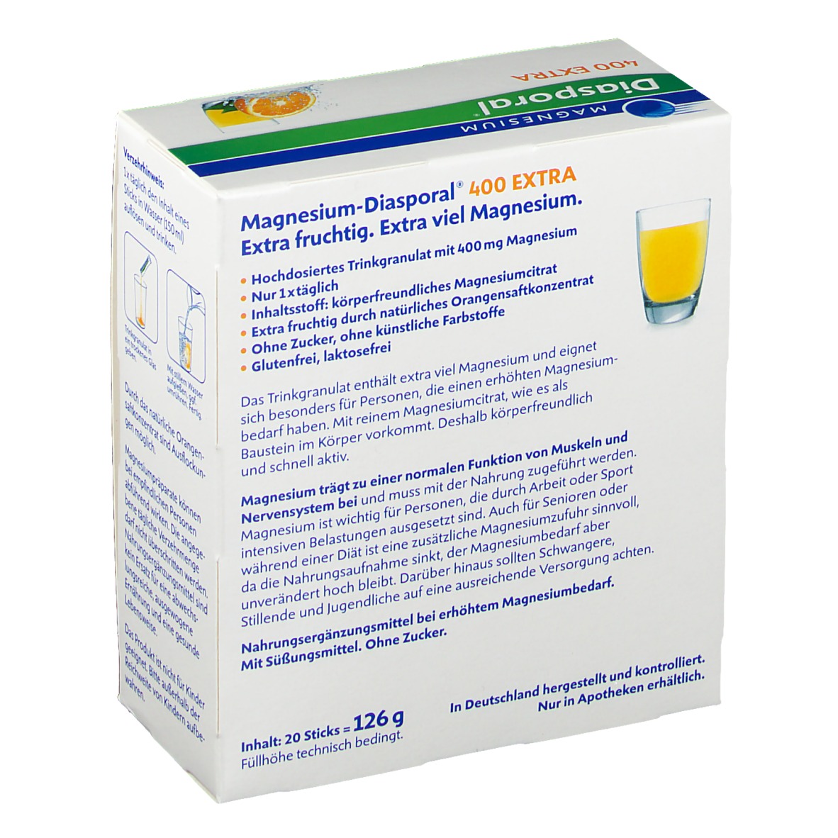Magnesium-Diasporal® 400 EXTRA Trinkgranulat - shop-apotheke.at