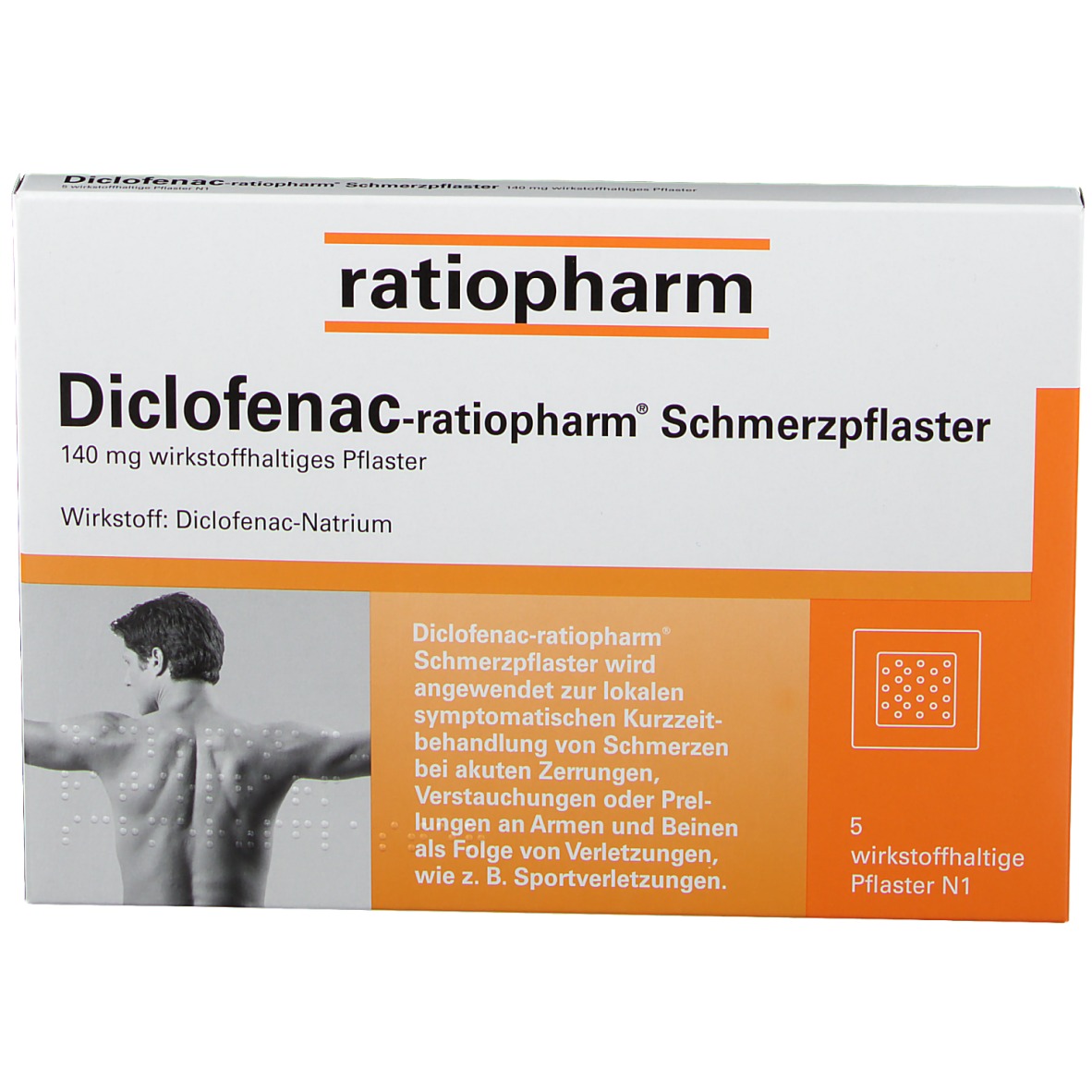 Diclofenac-ratiopharm® Schmerzpflaster 140 Mg - Shop-apotheke.at