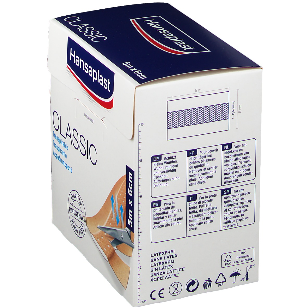 Hansaplast® Classic 5 m x 6 cm shopapotheke.at