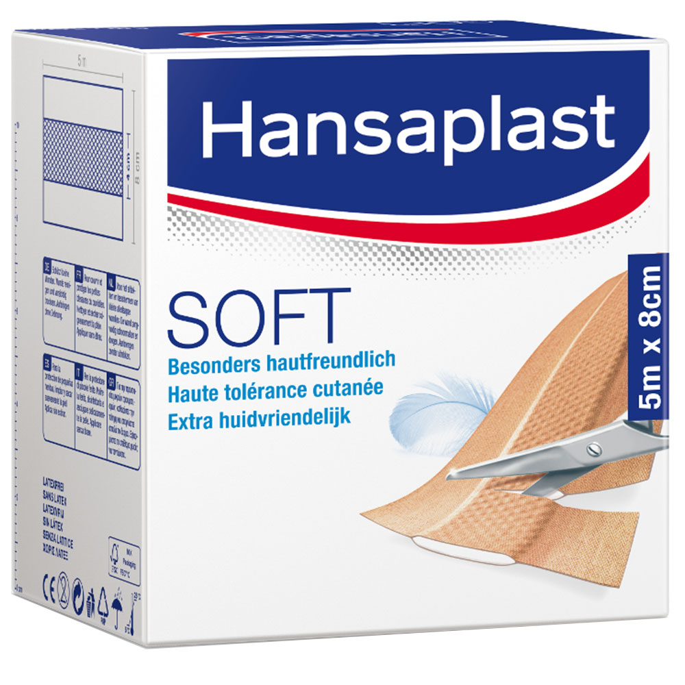 Hansaplast® Soft 5 m x 8 cm Rolle shopapotheke.at