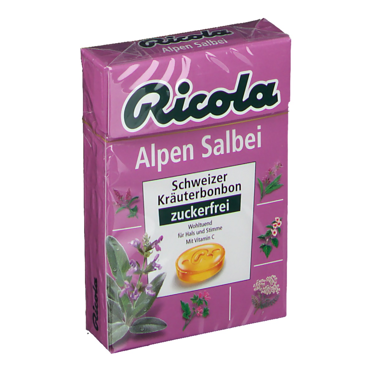 Ricola® Schweizer Kräuterbonbons Box Salbei ohne Zucker - shop-apotheke.at