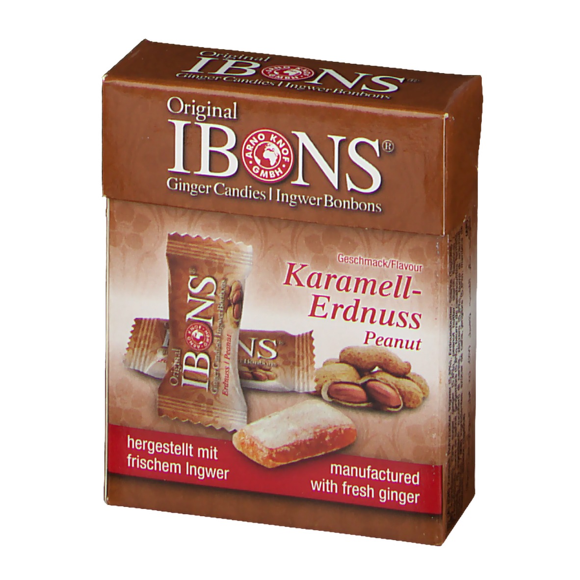 Original IBONS® Karamell-Erdnuss Ingwer Kaubonbons - shop-apotheke.at