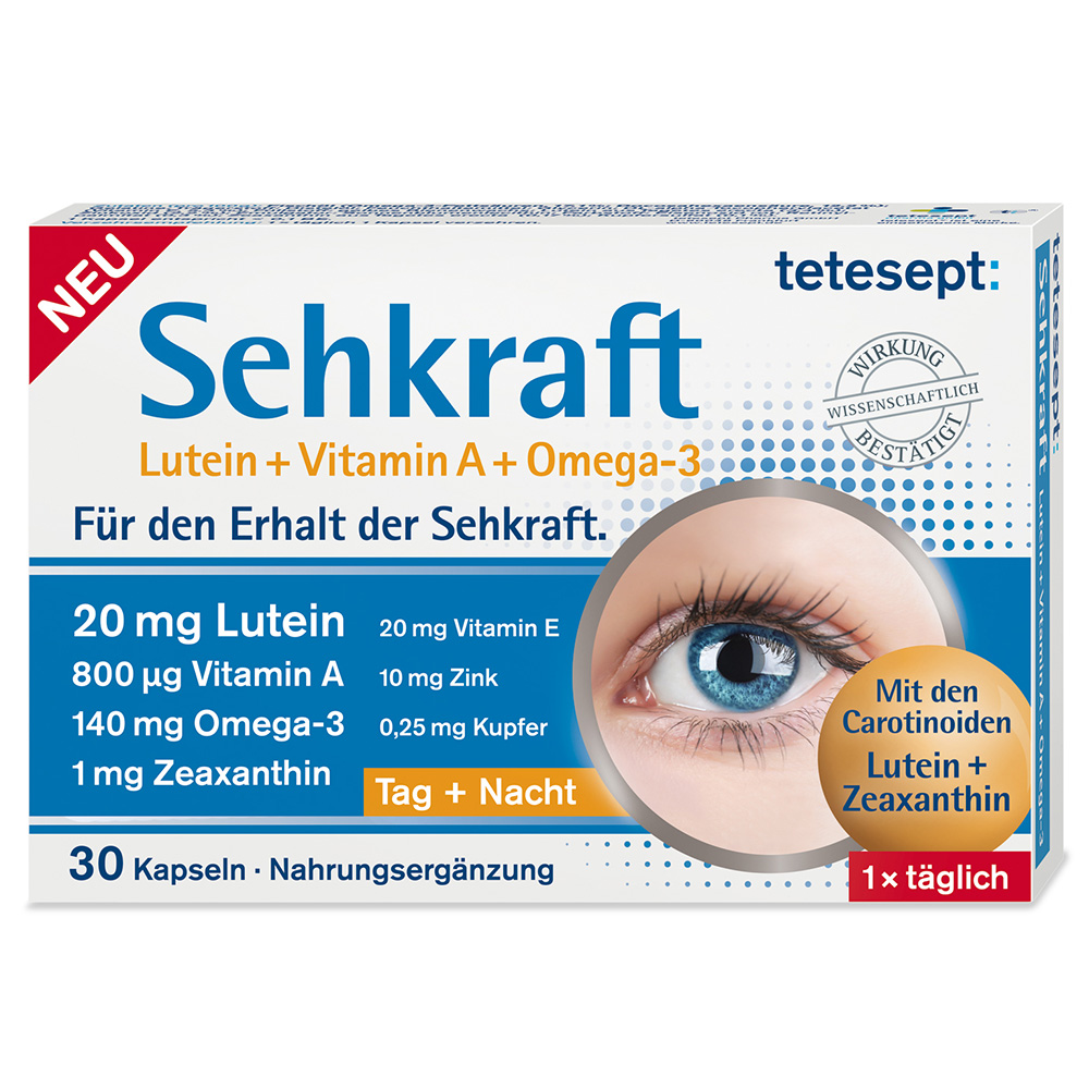 tetesept® Sehkraft Lutein + Vitamin A + Omega3 shopapotheke.at