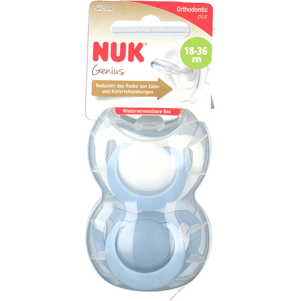 Nuk Schnuller Space Silikon, Gelb/aprikose, Ab 18 Monate, 2 St