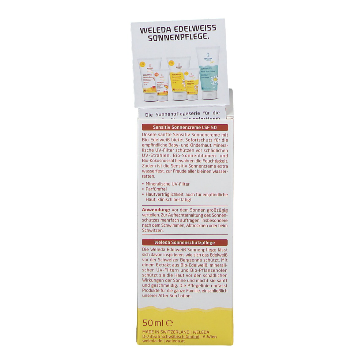 Weleda Edelweiss Sensitiv Sonnencreme LSF 50 Baby & Kids - shop-apotheke.at