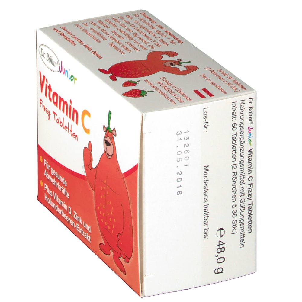 Dr. Böhm® Junior Vitamin C Fizzy Tabletten 60 St shopapotheke.at