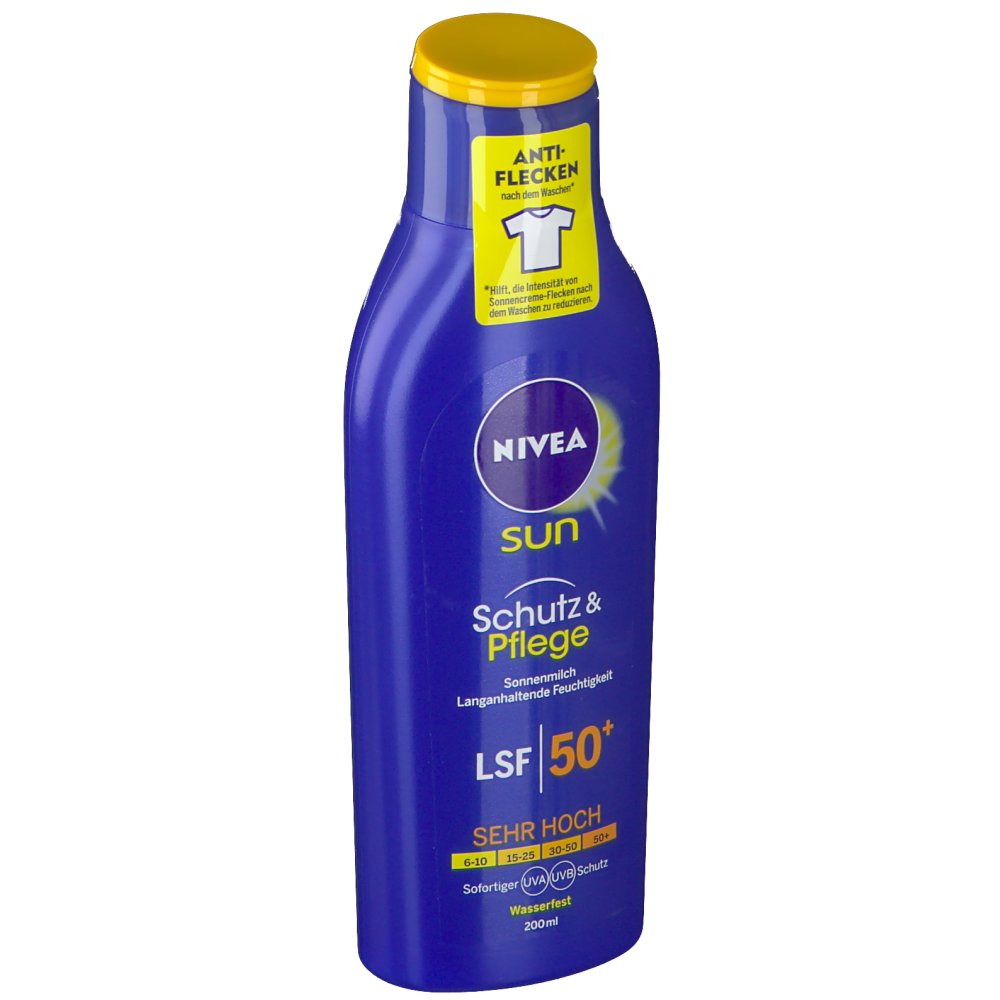 Nivea Sun Sonnenmilch LSF 50+, 200 Ml – Sofortiger Schutz, Wasserfest & Pflegend