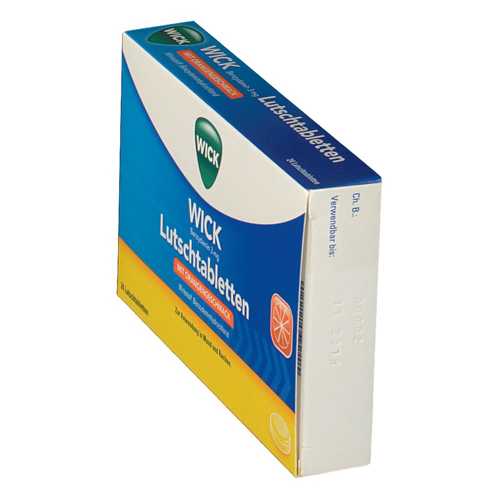 WICK Benzydamin 3 mg Lutschtabletten mit Orangengeschmack 24 St - shop-apotheke.at