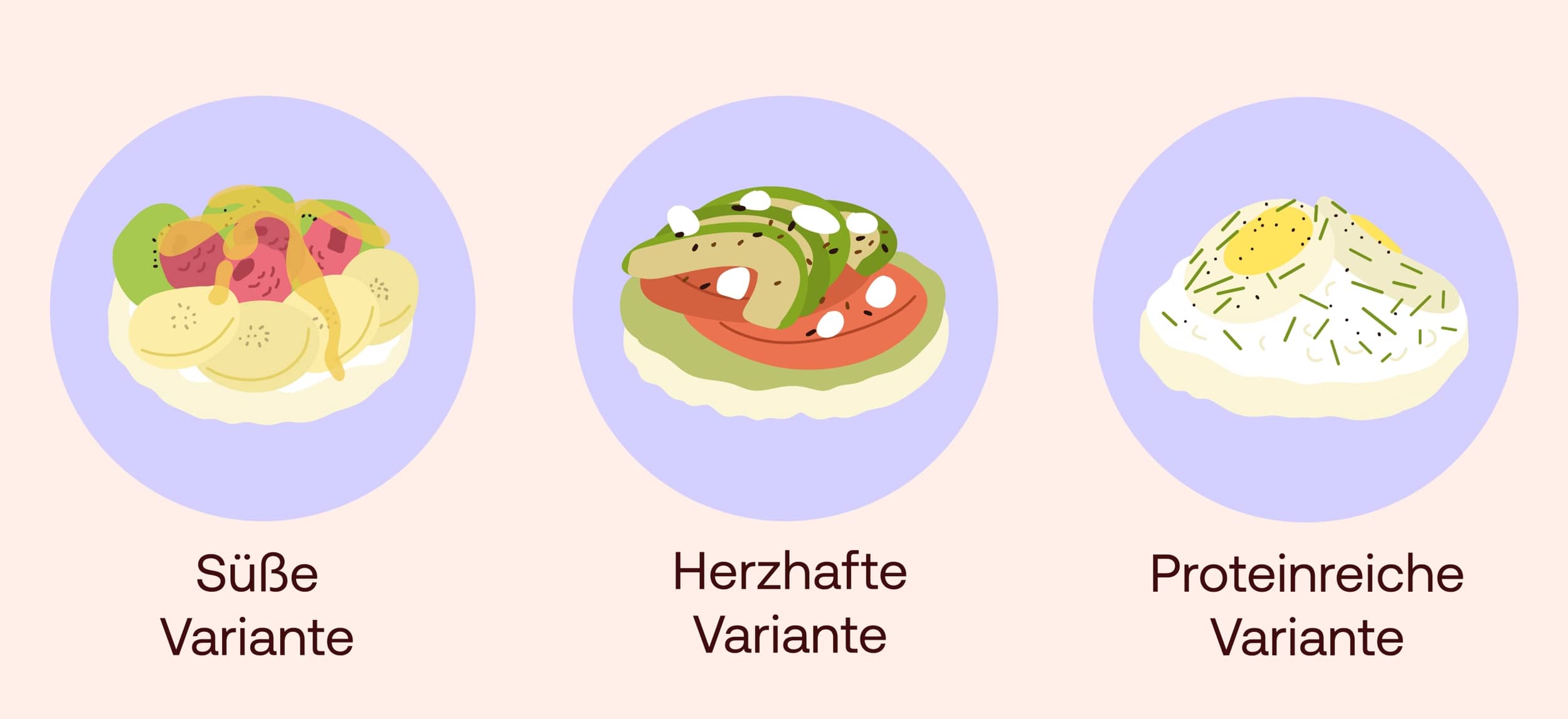 Reiswaffeln unterschiedlich belegen