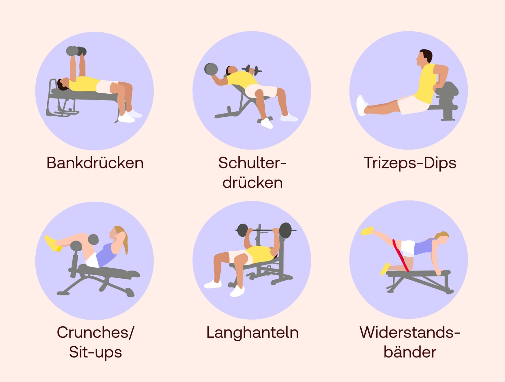 Übungen auf der Hantelbank